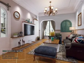 Thiết kế nội thất phòng khách G001 – Mediterranean style