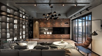 Thiết kế nội thất phòng khách H002 – Industrial style