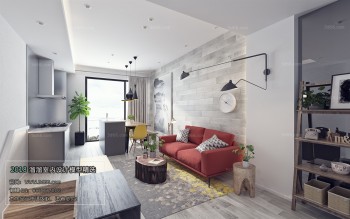 Thiết kế nội thất phòng khách H004 – Industrial style