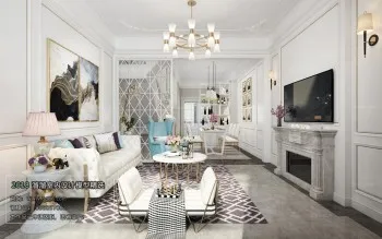 Thiết kế nội thất phòng khách J001 – Mix style