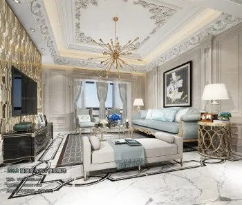 Thiết kế nội thất phòng khách J002 – Mix style