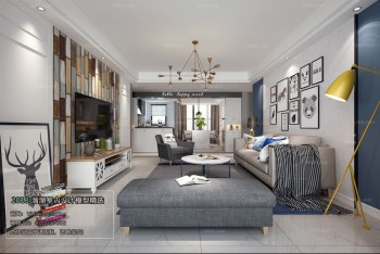 Thiết kế nội thất phòng khách J007 – Mix style