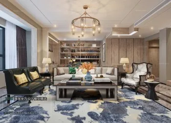 Thiết kế nội thất phòng khách J009 – Mix style