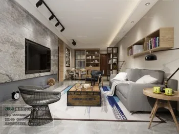 Thiết kế nội thất phòng khách J011 – Mix style