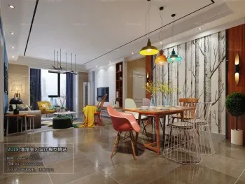 Thiết kế nội thất phòng khách J014 – Mix style