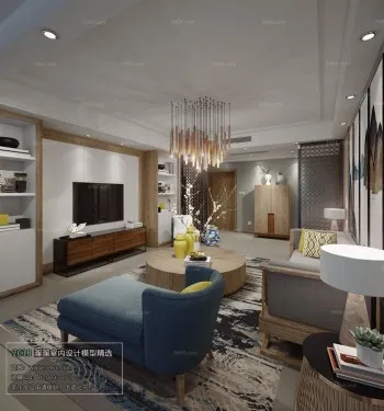 Thiết kế nội thất phòng khách J018 – Mix style