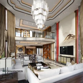 Thiết kế nội thất phòng khách J023 – Mix style