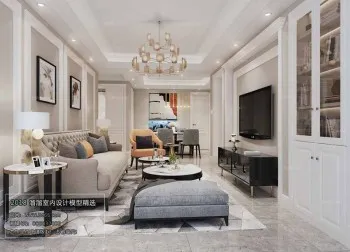 Thiết kế nội thất phòng khách J026 – Mix style