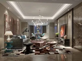 Thiết kế nội thất phòng khách J028 – Mix style