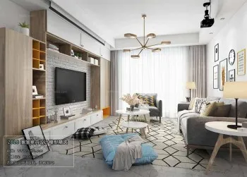 Thiết kế nội thất phòng khách M001 – Nordic style