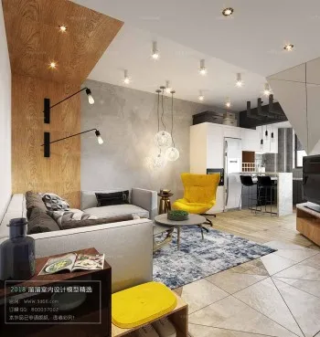 Thiết kế nội thất phòng khách M004 – Nordic style