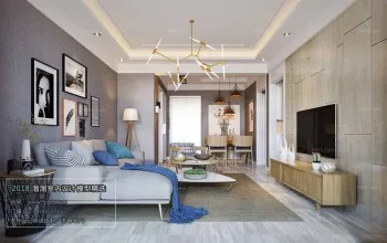 Thiết kế nội thất phòng khách M007 – Nordic style