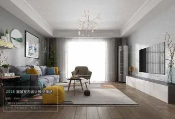 Thiết kế nội thất phòng khách M009 – Nordic style