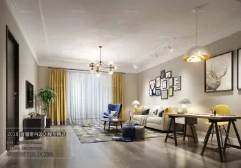 Thiết kế nội thất phòng khách M011 – Nordic style