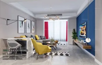 Thiết kế nội thất phòng khách M014 – Nordic style