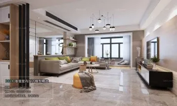 Thiết kế nội thất phòng khách M017 – Nordic style