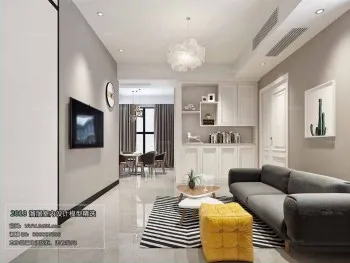 Thiết kế nội thất phòng khách M024 – Nordic style