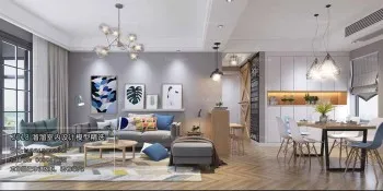 Thiết kế nội thất phòng khách M028 – Nordic style