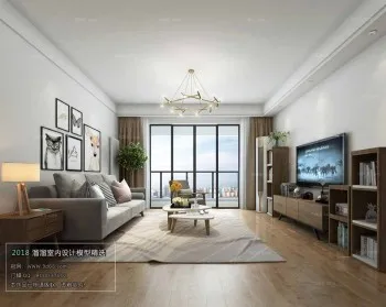 Thiết kế nội thất phòng khách M032 – Nordic style