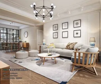 Thiết kế nội thất phòng khách M033 – Nordic style