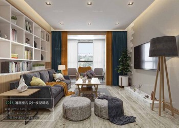 Thiết kế nội thất phòng khách M036 – Nordic style
