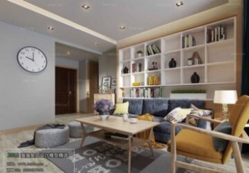 Thiết kế nội thất phòng khách M039 – Nordic style