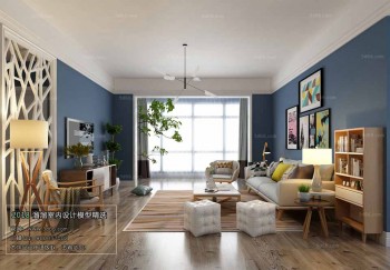 Thiết kế nội thất phòng khách M041 – Nordic style
