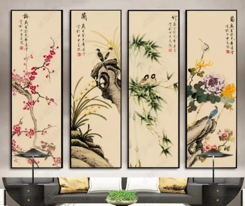 Tranh tứ quý treo cầu thang như thế nào là chuẩn nhất