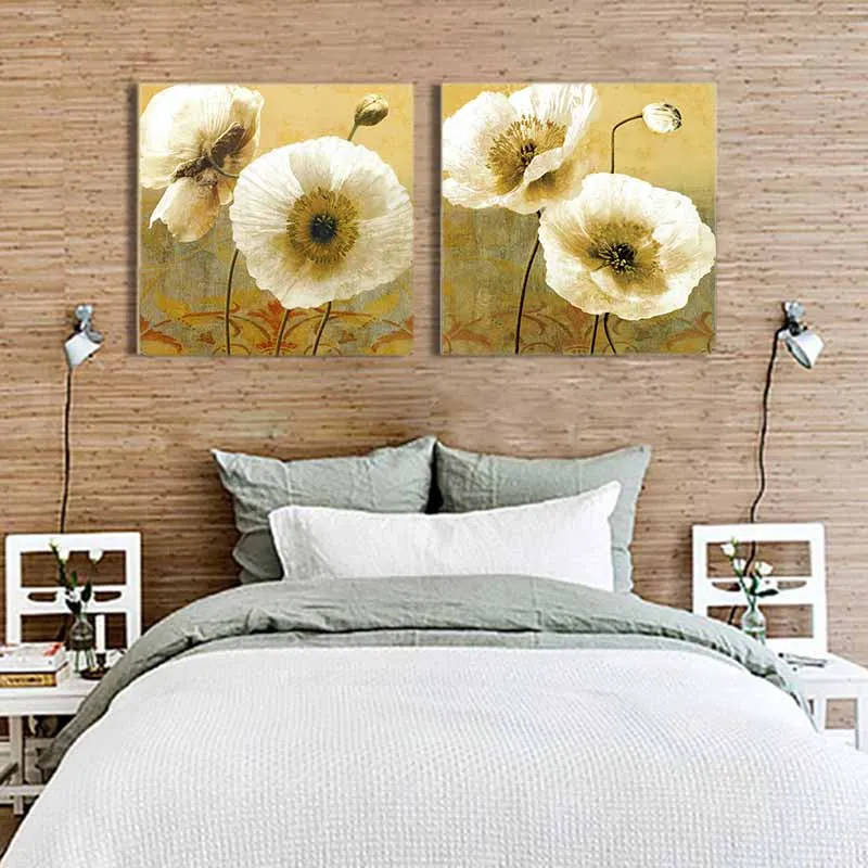 Tranh hoa sao nhái trắng theo phong cách vintage, Retro