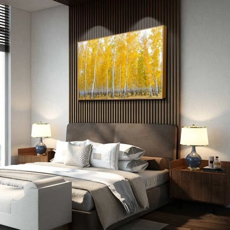Tranh phong cảnh rừng cây lá vàng mùa thu