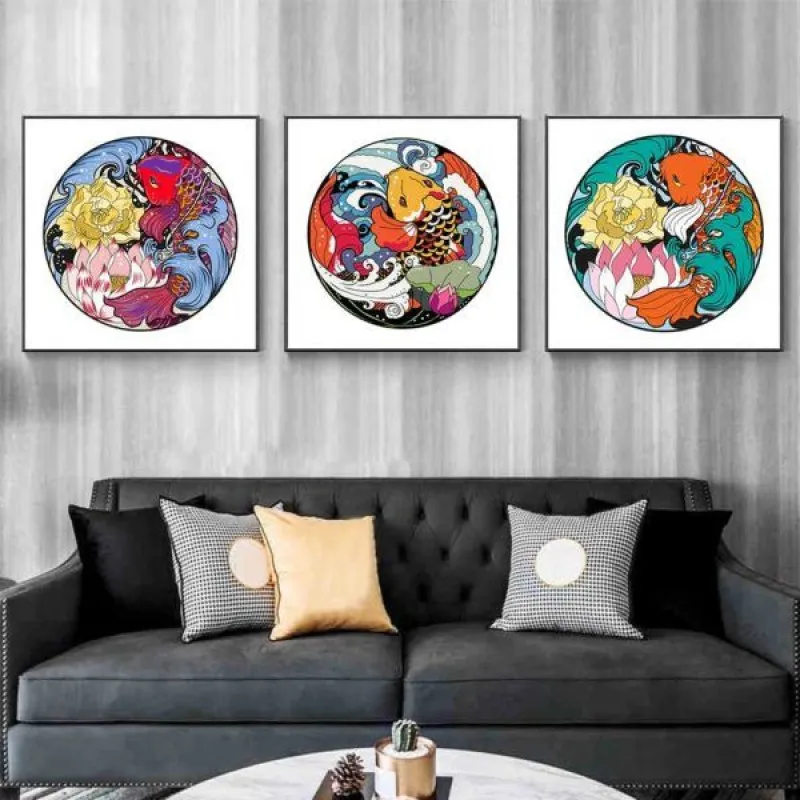 Tranh canvas Lý ngư hóa Long