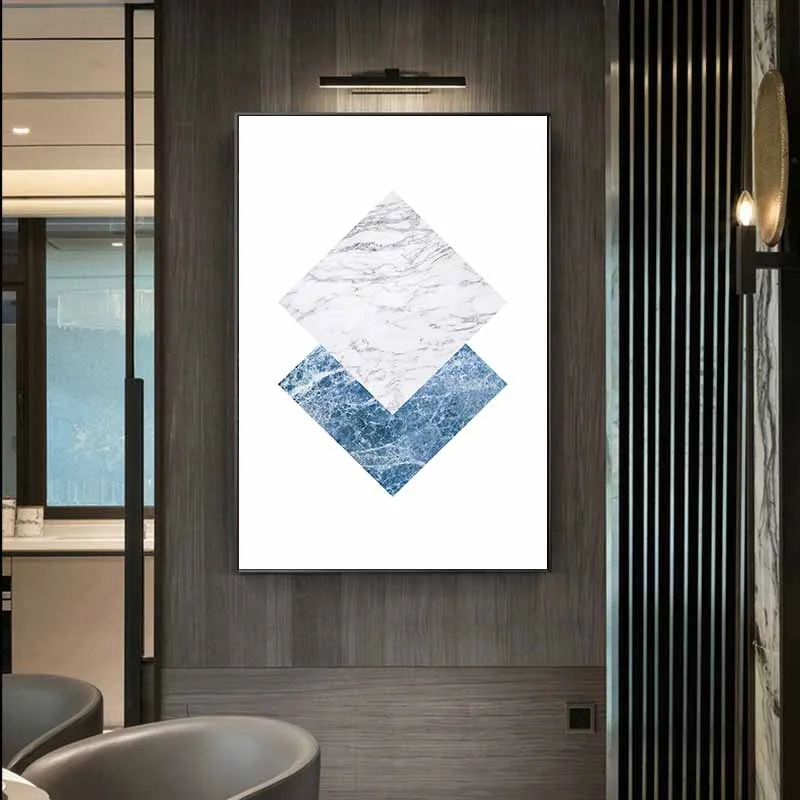 Tranh trừu tượng khối hình học hình tròn, hình tam giác và hình vuông