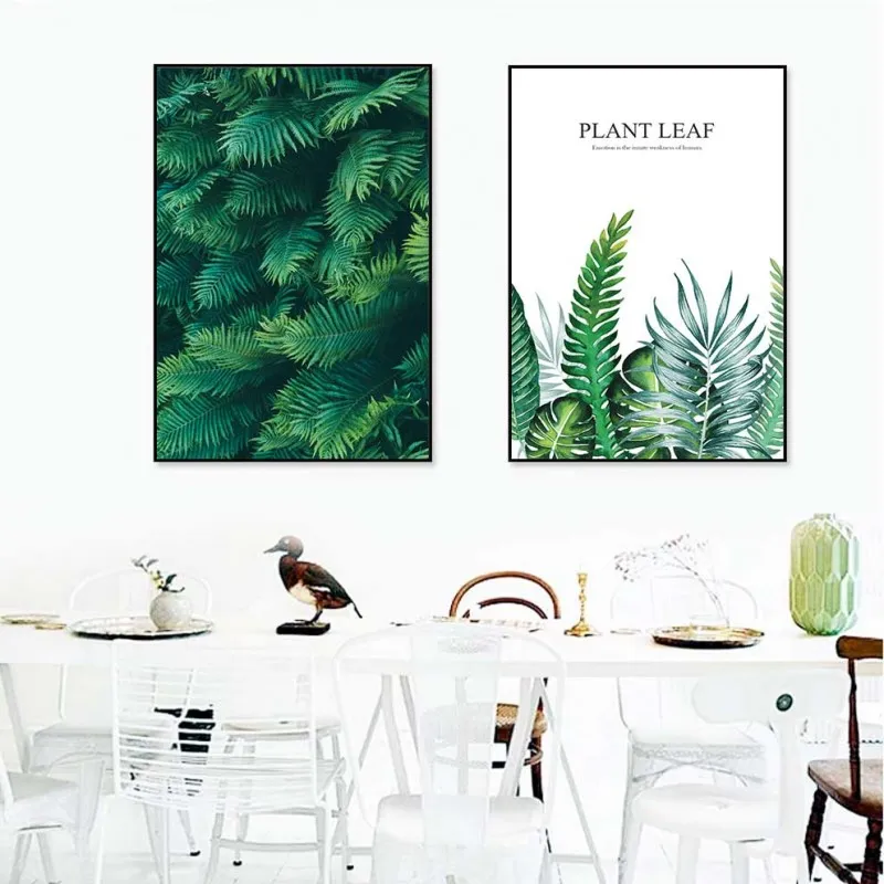 Tranh lá cây nhiệt đới, lá dương xỉ