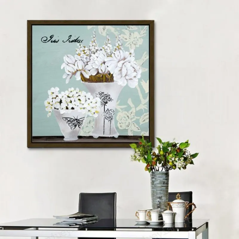 Tranh tĩnh vật hoa màu cúc trắng