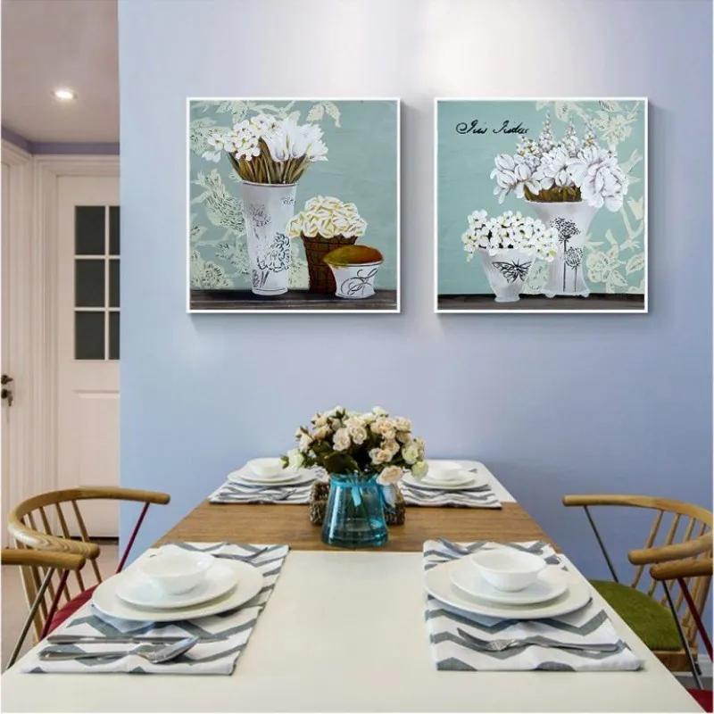 Tranh tĩnh vật hoa màu cúc trắng