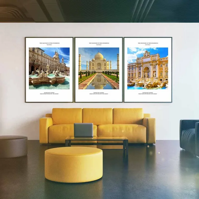 6 tấm tranh canvas đài phun nước của những công trình kiến trúc nổi tiếng trên thế giới