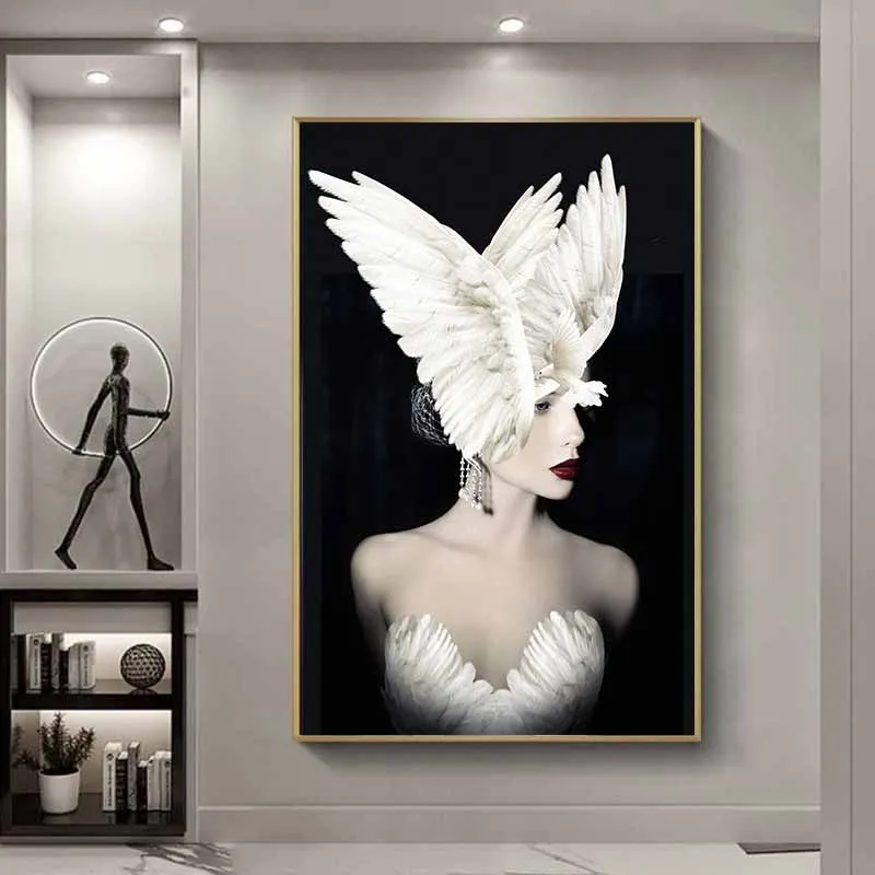 Tranh cô gái và đàn chim bồ câu