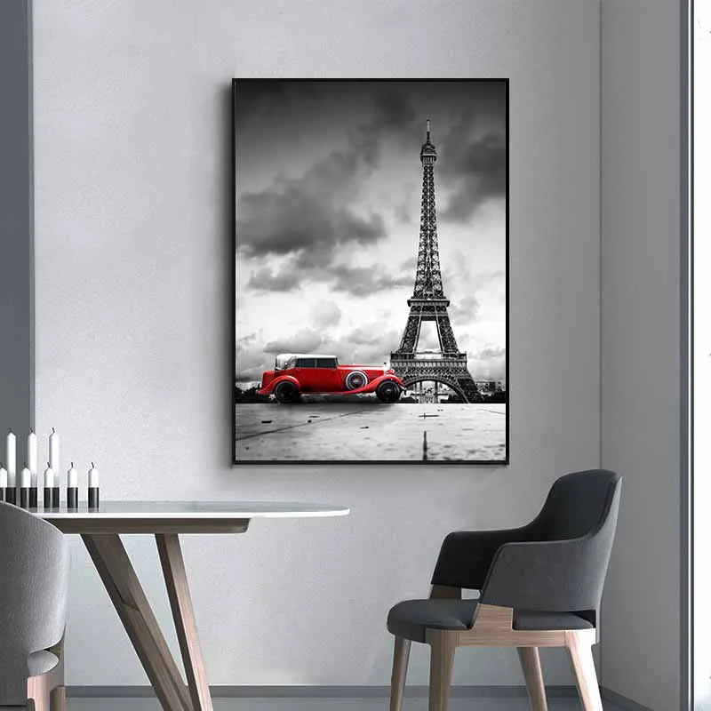 Tranh công trình kiến trúc nổi tiếng Tháp Eiffel, London Bridge, Big Ben Towel