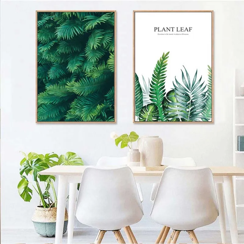 Tranh lá cây nhiệt đới, lá dương xỉ