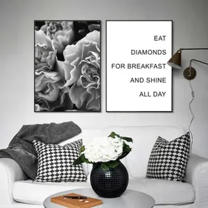 Tranh Scandinavian cô gái, đôi giày, hoa kết hợp chữ