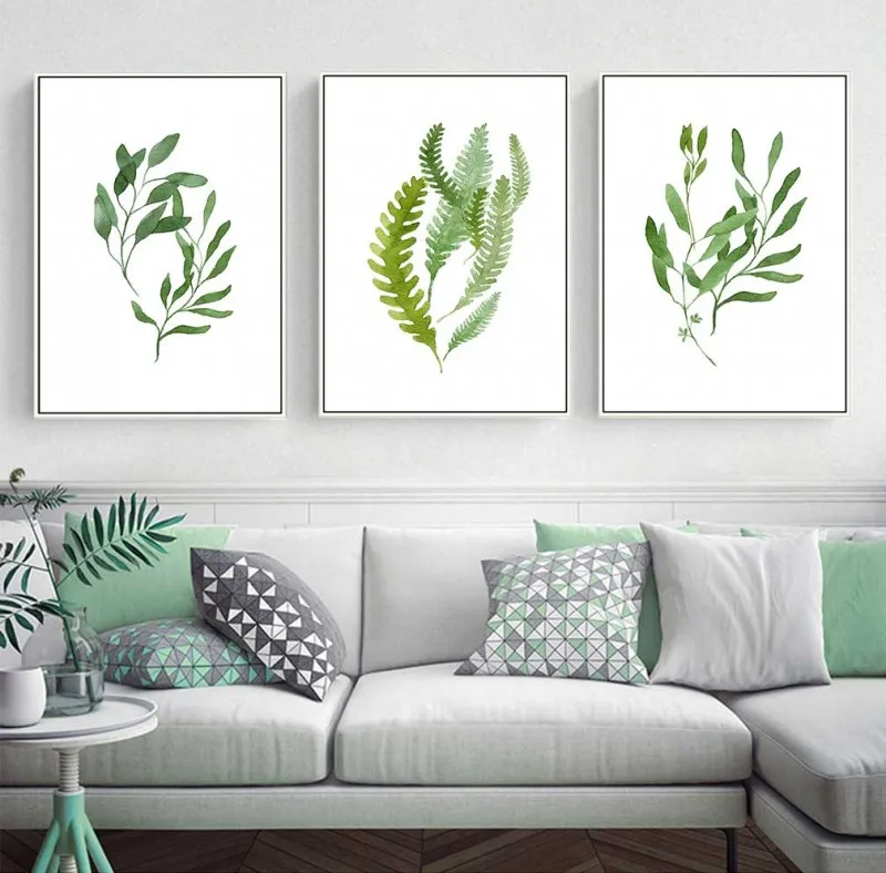 Tranh lá cây dương xỉ nhiệt đới