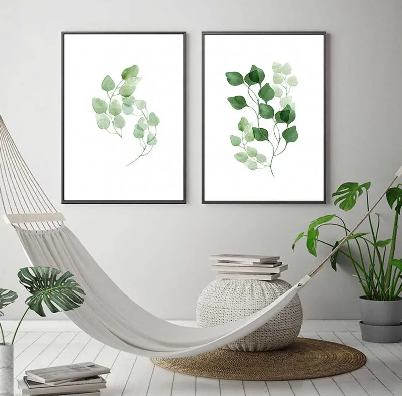 Tranh lá cây dương xỉ nhiệt đới