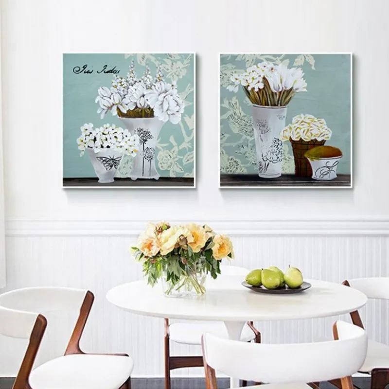 Tranh tĩnh vật hoa màu cúc trắng