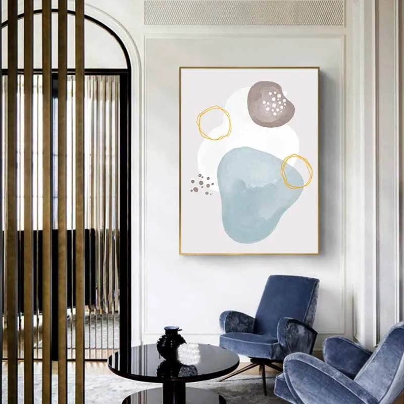 Tranh trừu tượng sắc xám và vàng