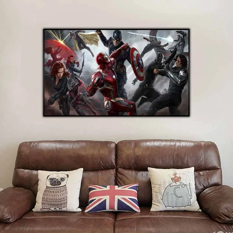 Tranh các nhân vật siêu anh hùng trong biệt đội siêu anh hùng Avengers.