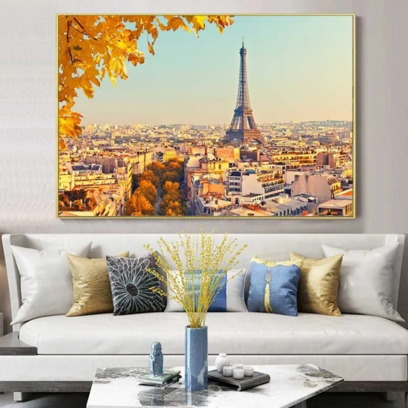 Tranh phong cảnh tháp Eiffel nhìn từ xa