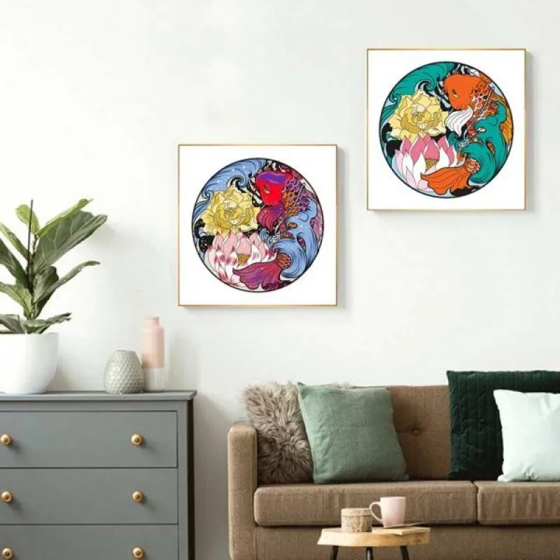 Tranh canvas Lý ngư hóa Long