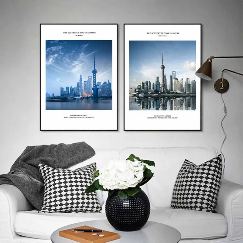 Tranh canvas phong cảnh Thành phố Thượng Hải Trung Quốc