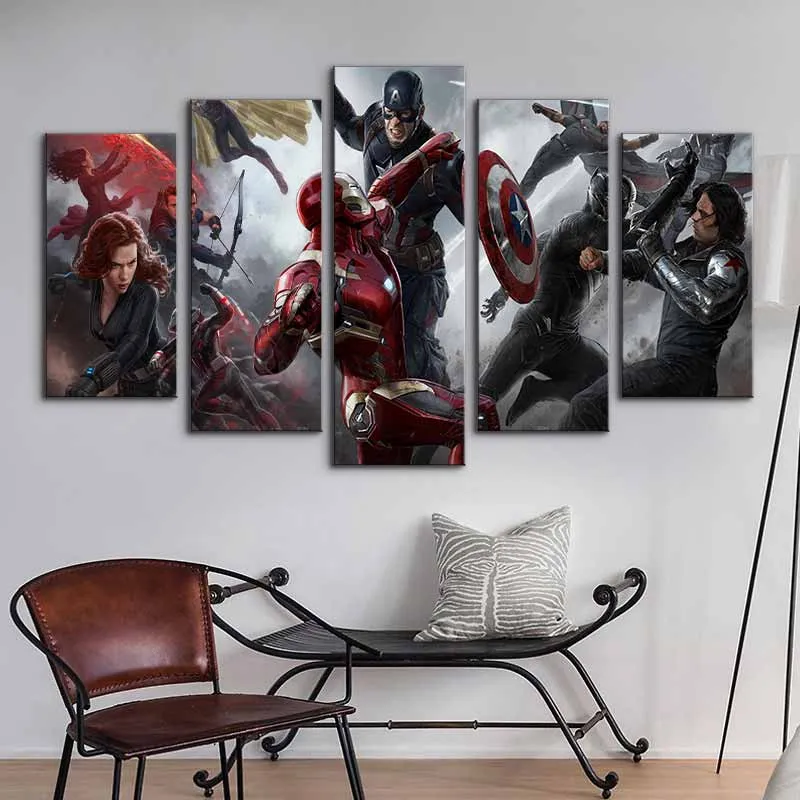 Tranh các nhân vật siêu anh hùng trong biệt đội siêu anh hùng Avengers.