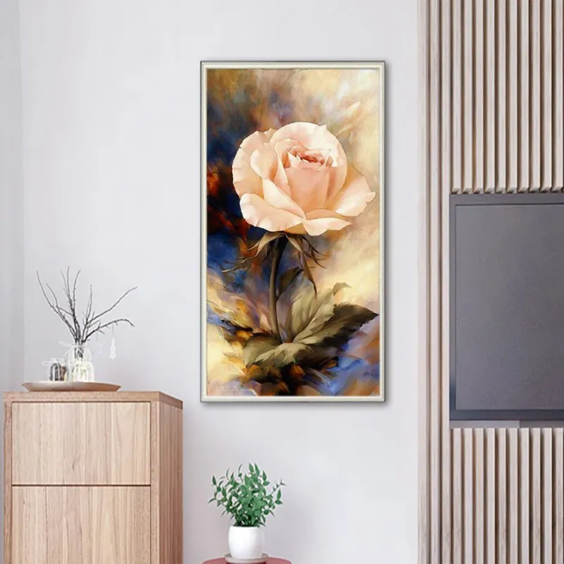 Tranh hoa tulip và hoa hồng